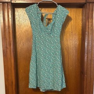Aeropostale Teal Floral Backless Dress